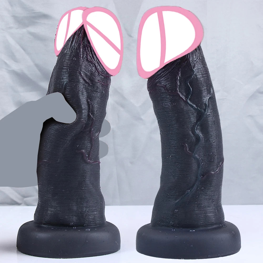 Realistic Dildos Dark Big Glans Soft Penis Dick Adults Vagina Anal Sex Toys Cock Suction Cup Faloimetaor Sexyshop For Women Man