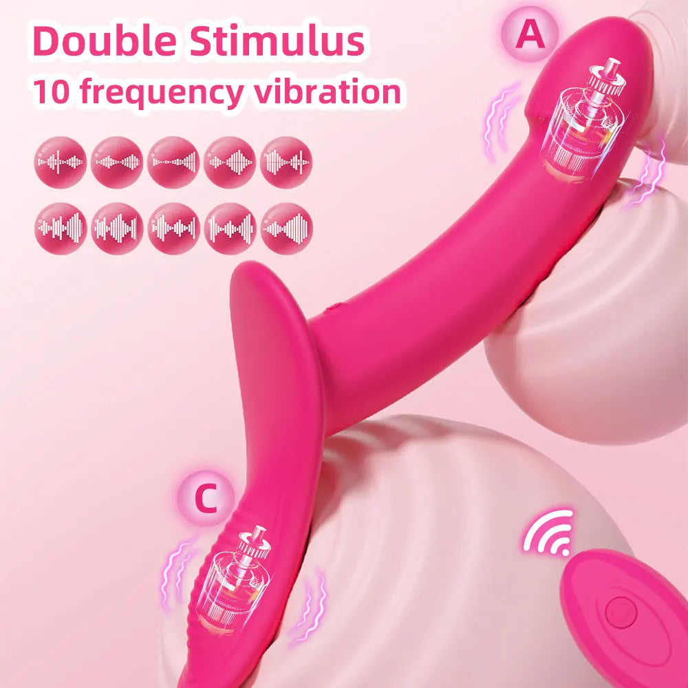 Strap-On Vibrating Dildo Adjustable Harness Vibrator with 10 Vibration Modes Wearable Harness Sex Toy for Female Couple Lesbians