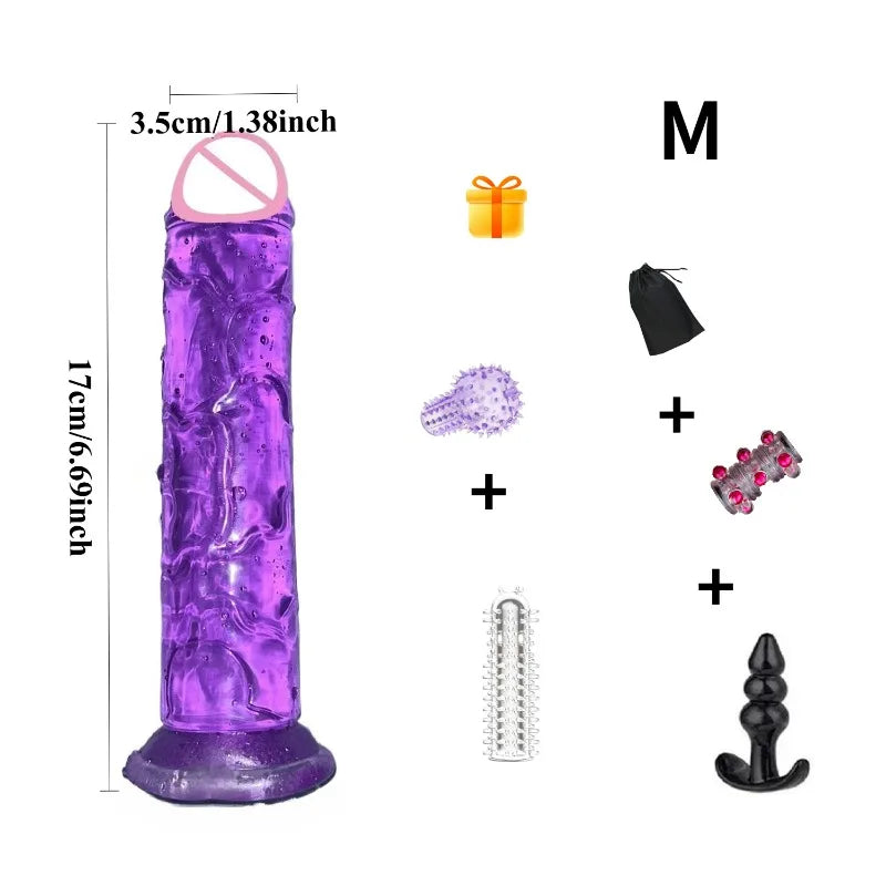 Adult Sex Toys Dildo Adults Fun Jelly Dick Suction Cup Pussy Butt Plug Anal Masturbator Realistic Dildos Safer Sex Products 18+