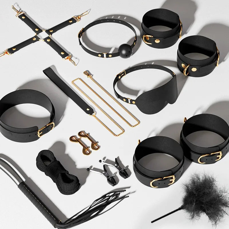 BDSM Props Set of12 High-end Women's Breast Clips Handcuffs Whips Couples Bundled and Trained Adult Sex Utensils Sex Toys Kits