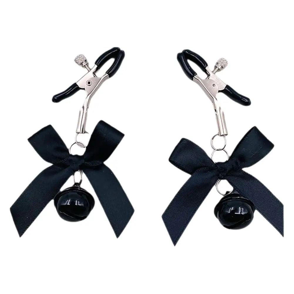 Sexy Bow Adjustable Nipple Clamp Breast Small Bell Adult Fetish Flirting Teasing Sex Toys For Couples Flirting Sex Toy