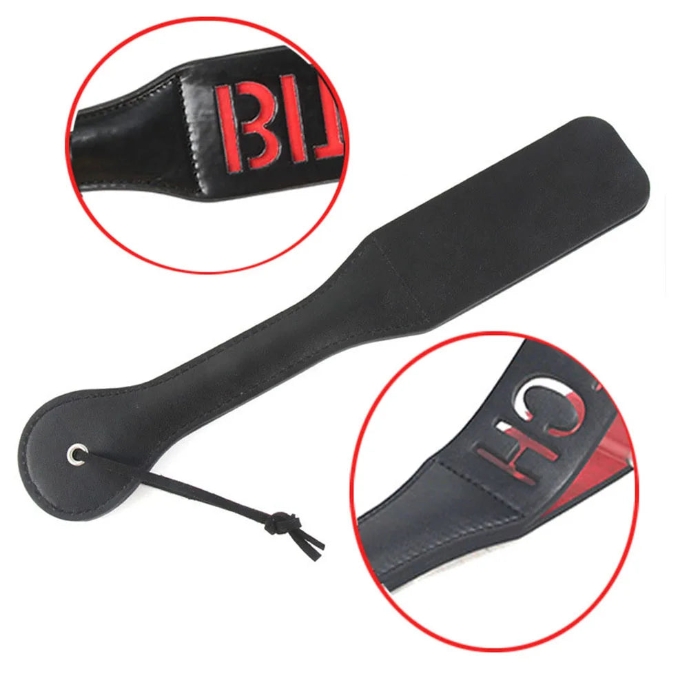 pattern Printed BDSM Paddle Unique Design, Soft Leather Material, Ideal for BDSM Interaction and Other Intimate Scenes
