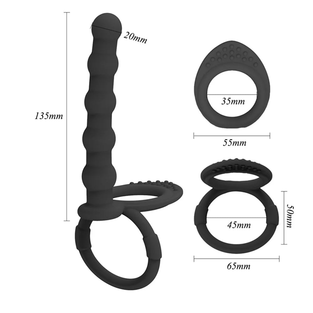 Sex Toys Penetration Anal Butt Plug Penis Cock Ring Dildo Pussy G-Spot Masturbator for Adults Men Women Gay Silicone Anal Beads