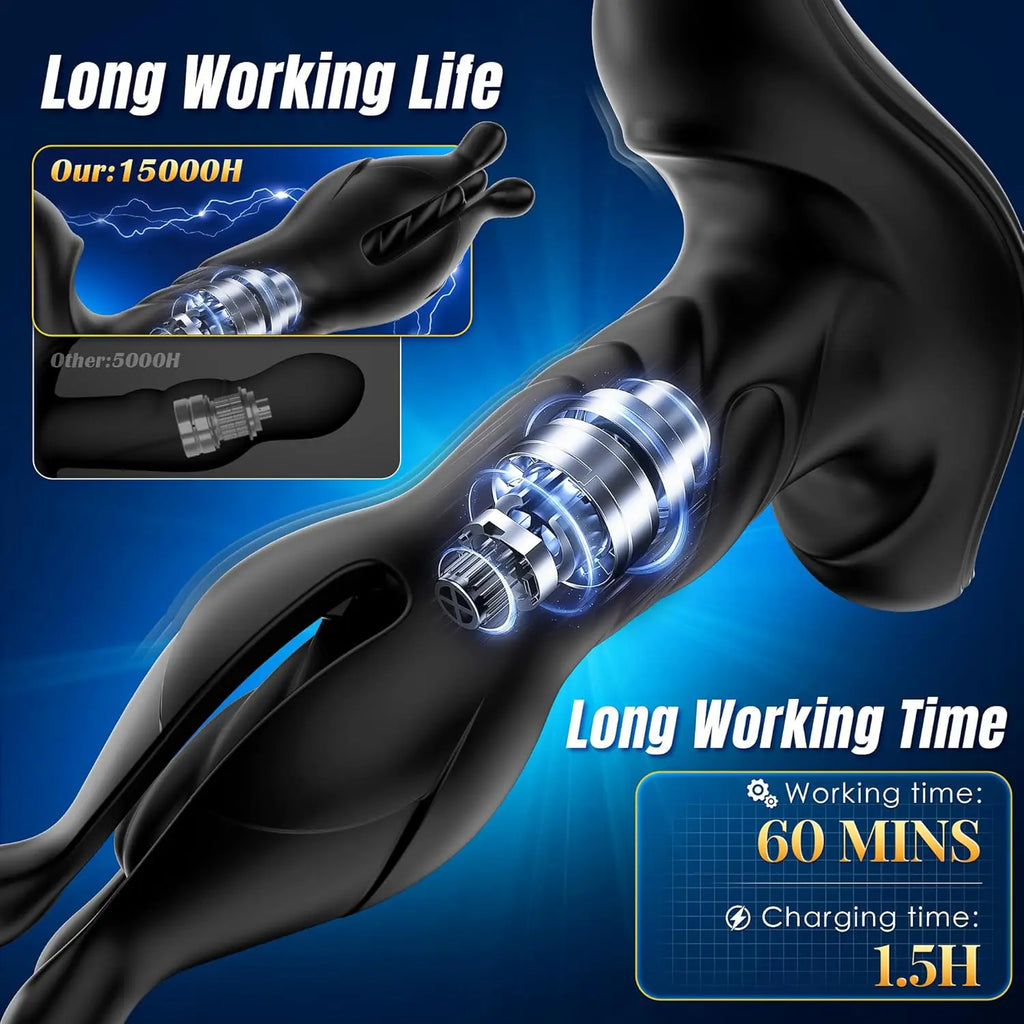 Male Sex Toys Prostate Massager Anal Vibrator for Men Women Anal Plug Tension Shock Flapping Thrusting Vibrating Gay Butt Plug
