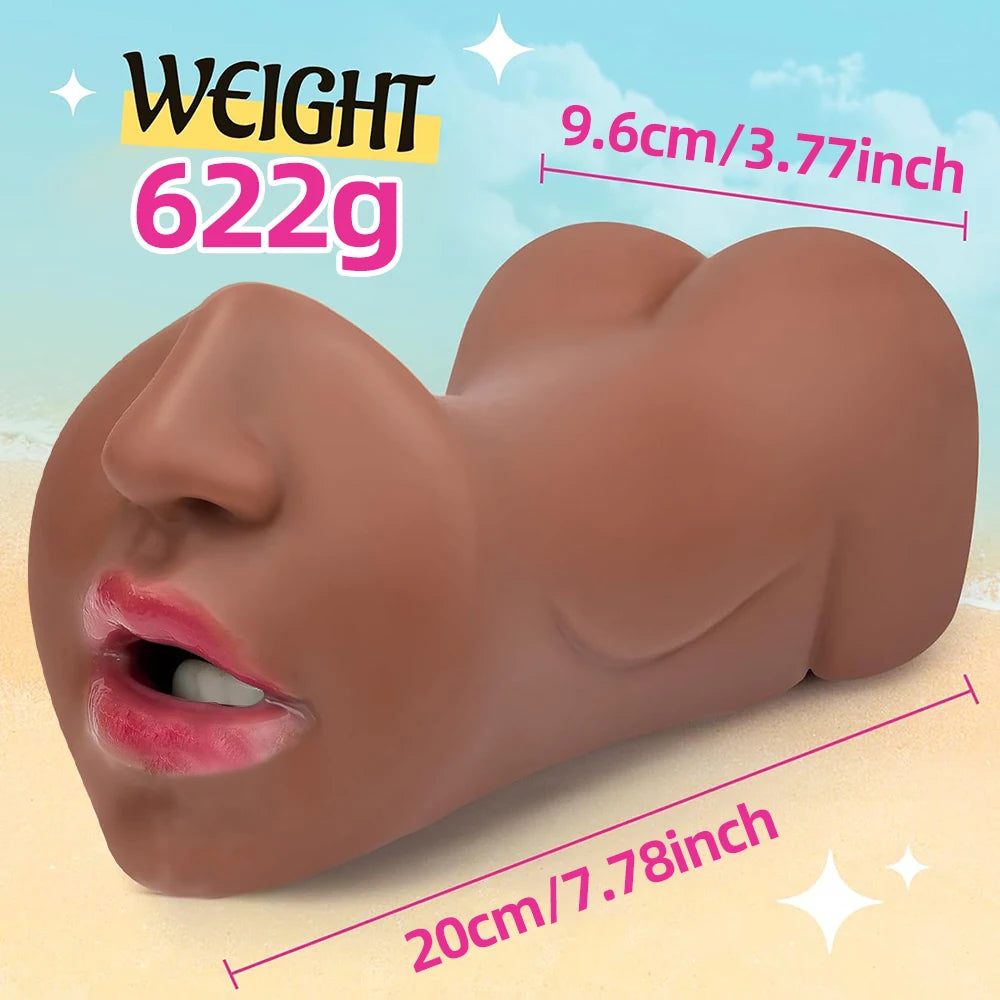 3 IN 1 Sex Toys Masturbation For Men Deep Throat Artificial Real Pussy Oral Male MasturbatorBlowjob Realistic Rubber Vagina