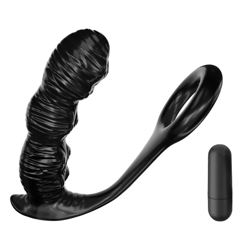 10 Frequency Male Thrusting Anal Dildo Vibrator Prostate Massager Vibrating Anal Plug Cock Ring Adult Anal Sex Toys for Gay Men
