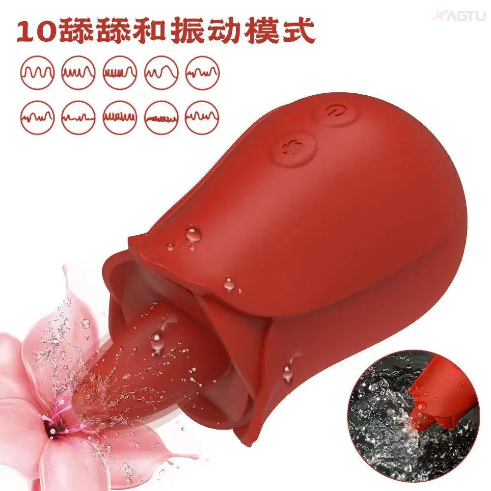 Sex Toys for Women Rose Tongue Licking Powerful Clitoris Stimulation Vagina Vibrator Adults 18 Products Female Masturbation Toy