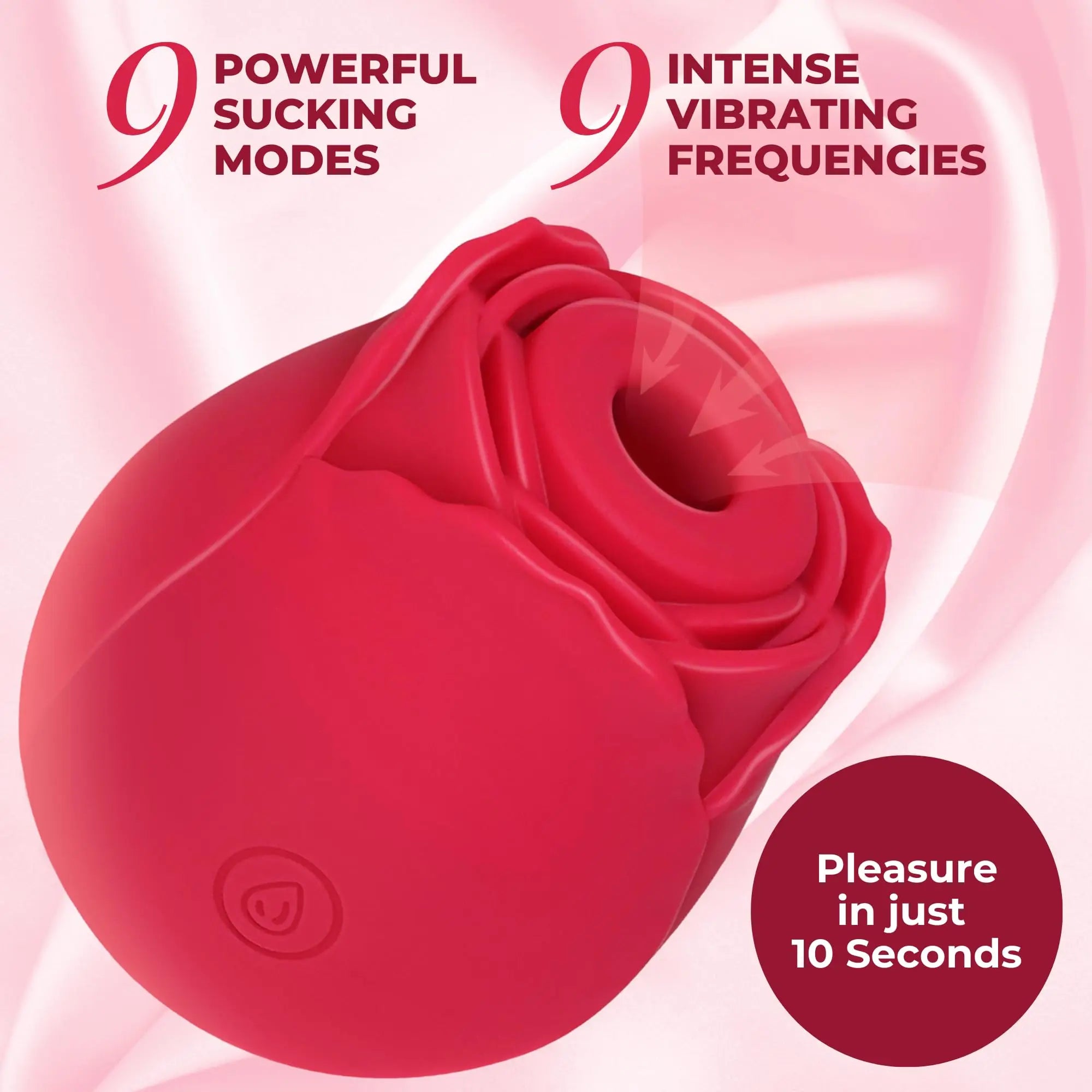 Rose Sex Toy Vibrator for Women, 9 Sucking & Vibrating Modes, Waterproof Sex Toys Sucker, Clit Nipple Stimulator Play Clamps