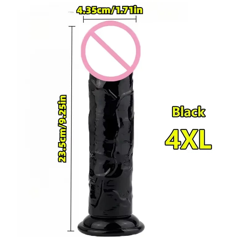 Super Cheap 7 Sizes 5 Colors Realistic Soft Jelly Dildo Suction Cup Adult Sex Toy for Women and Men Vaginal and Anal Masturbator