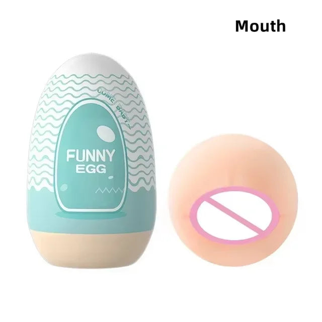 Portable Sex Toys Soft Rubber Adult Toys Realistic Male Vagina Pocket Type Genital Toys Egg Shaped Stimulator Penis Massager