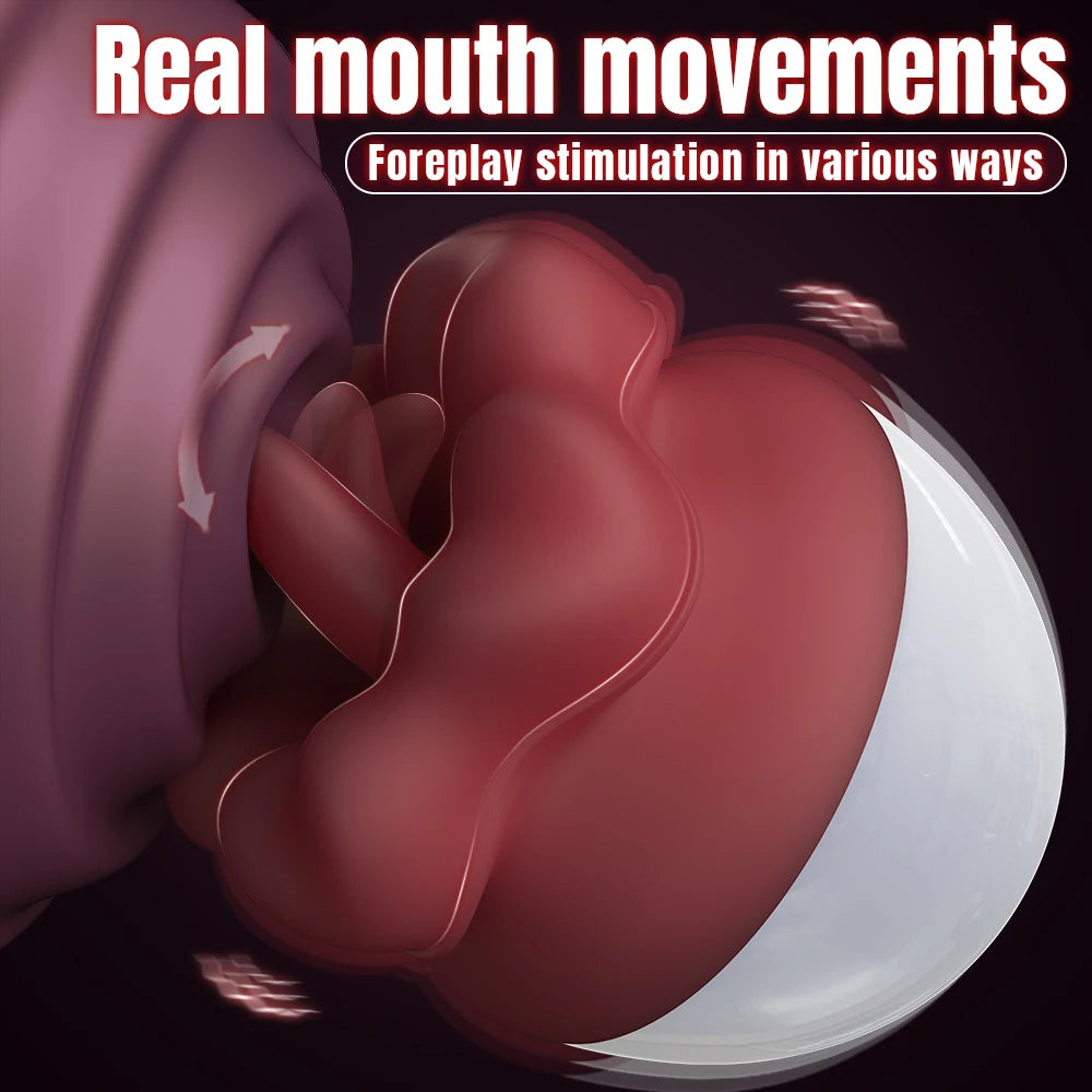 Rose Toy Vibrator Sex Toys for Women - Big Mouth Tongue Licking Vibrators for Clitoral Nipple Stimulator Couples Adult Sex Toys