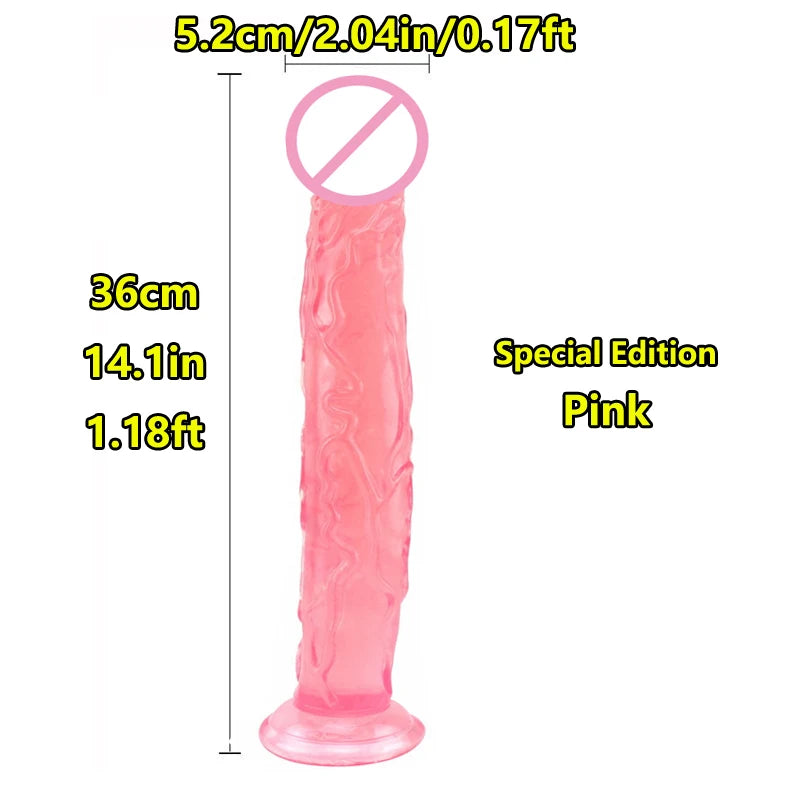 Super Cheap 7 Sizes 5 Colors Realistic Soft Jelly Dildo Suction Cup Adult Sex Toy for Women and Men Vaginal and Anal Masturbator