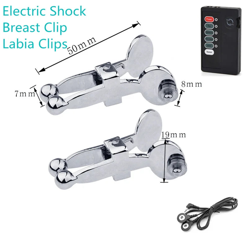 BDSM Fetish Sex Toys Electric Shock Adult Sex Toys Nipple Stimulator Electric Shock Nipple Clamps Full Body Massage SM Electric