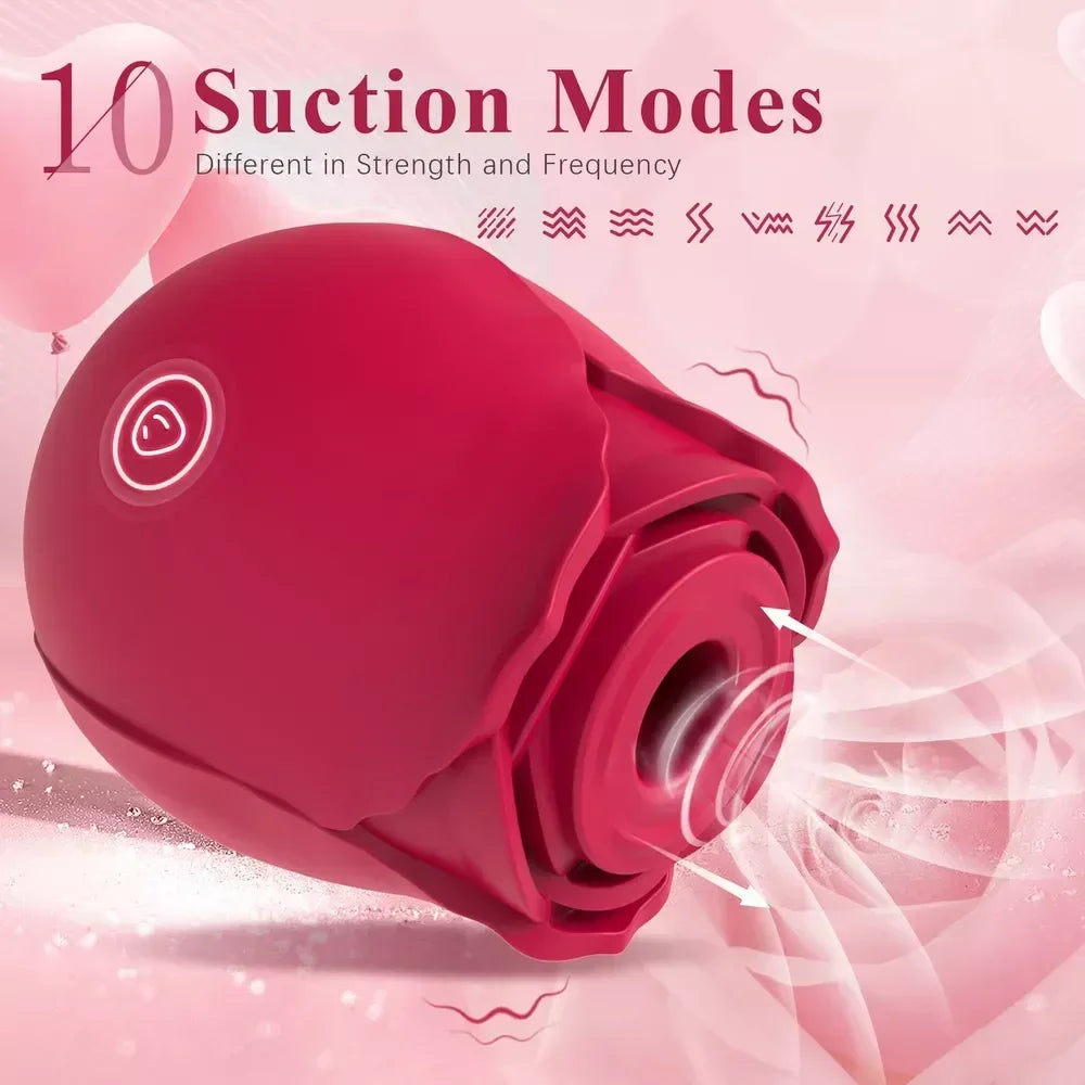 Rose Vibrator Toy G-Spot Clit Stimulator Nipple Massager Tongue Licking Masturbator for Adult Women Sex Toy