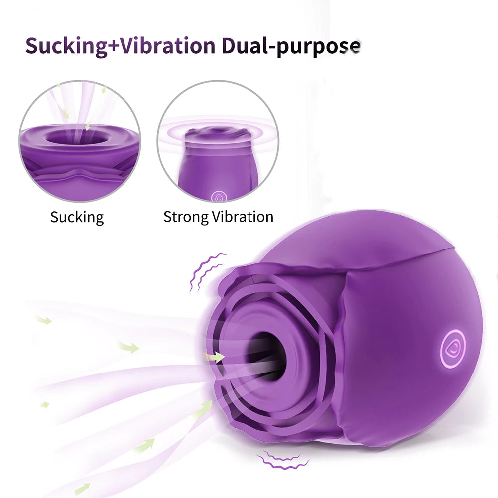 Sex Toys Rose-Sucking Vibrator for Women Nipple Clitoral Massager Stimulator Masturbator Adult Products Vibration Adult Toys