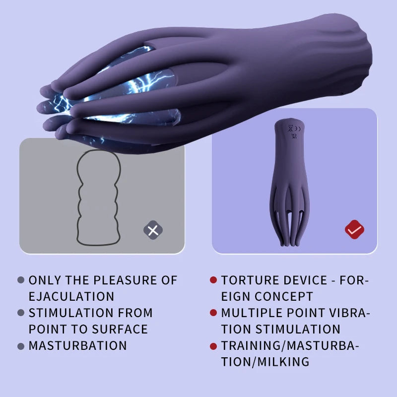Male Glans Stimulate Massager 10 Modes Penis Delay Trainer Vibrator Rotate Masturbator Automatic Oral Climax Sex Toys For Men 18