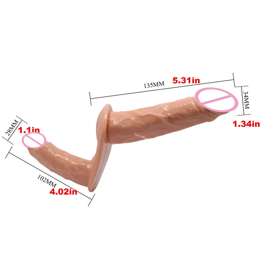 Strap On Dildo Double Penis Dual Ended Strapon Ultra Elastic Harness Belt  Adult Sex Toys for Woman Couple Anal Soft Dildos 18