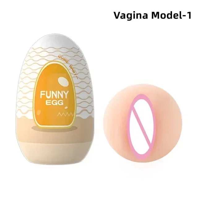 Portable Sex Toys Soft Rubber Adult Toys Realistic Male Vagina Pocket Type Genital Toys Egg Shaped Stimulator Penis Massager