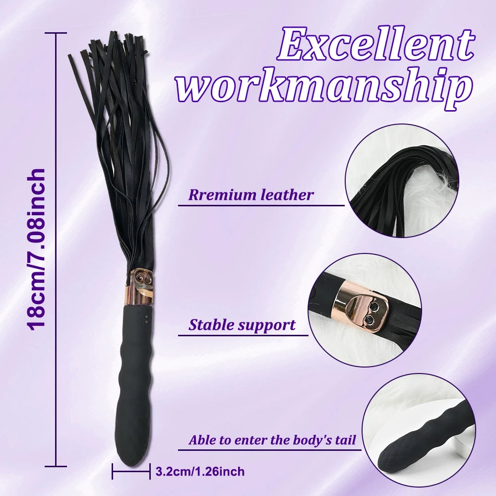 BDSM Leather Sex Whip Adults Anal Vibrator G Spot Massage SM Paddle Adult Play Bedroom Spanking Restraint Bondage Role Play 18+