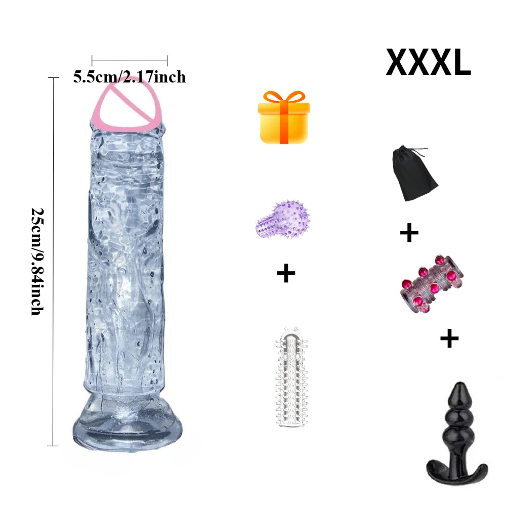 Adult Sex Toys Dildo Adults Fun Jelly Dick Suction Cup Pussy Butt Plug Anal Masturbator Realistic Dildos Safer Sex Products 18+