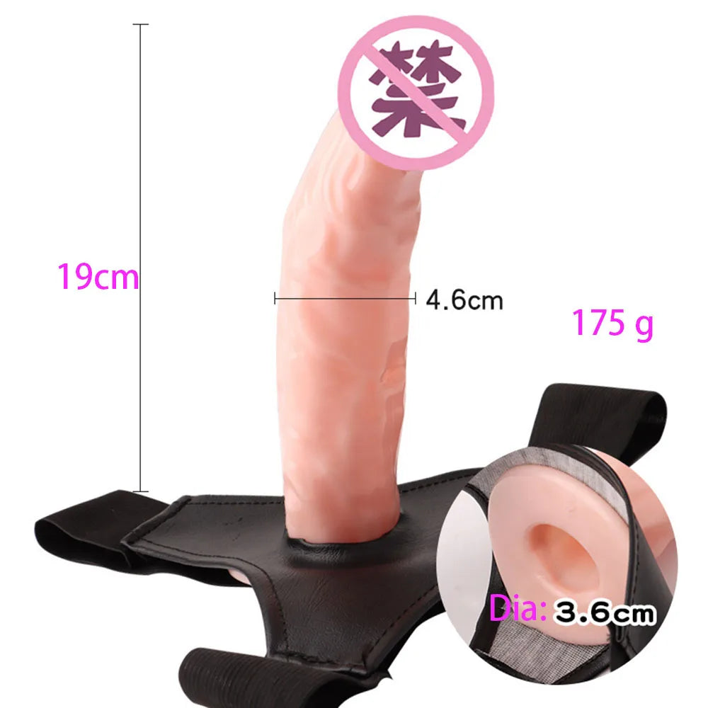 Strap on hollow Dildo Pants lesbian Anal cock Ultra Elastic G-Spot Erection Assist Harness Penis Real Dick Sex Toy for man