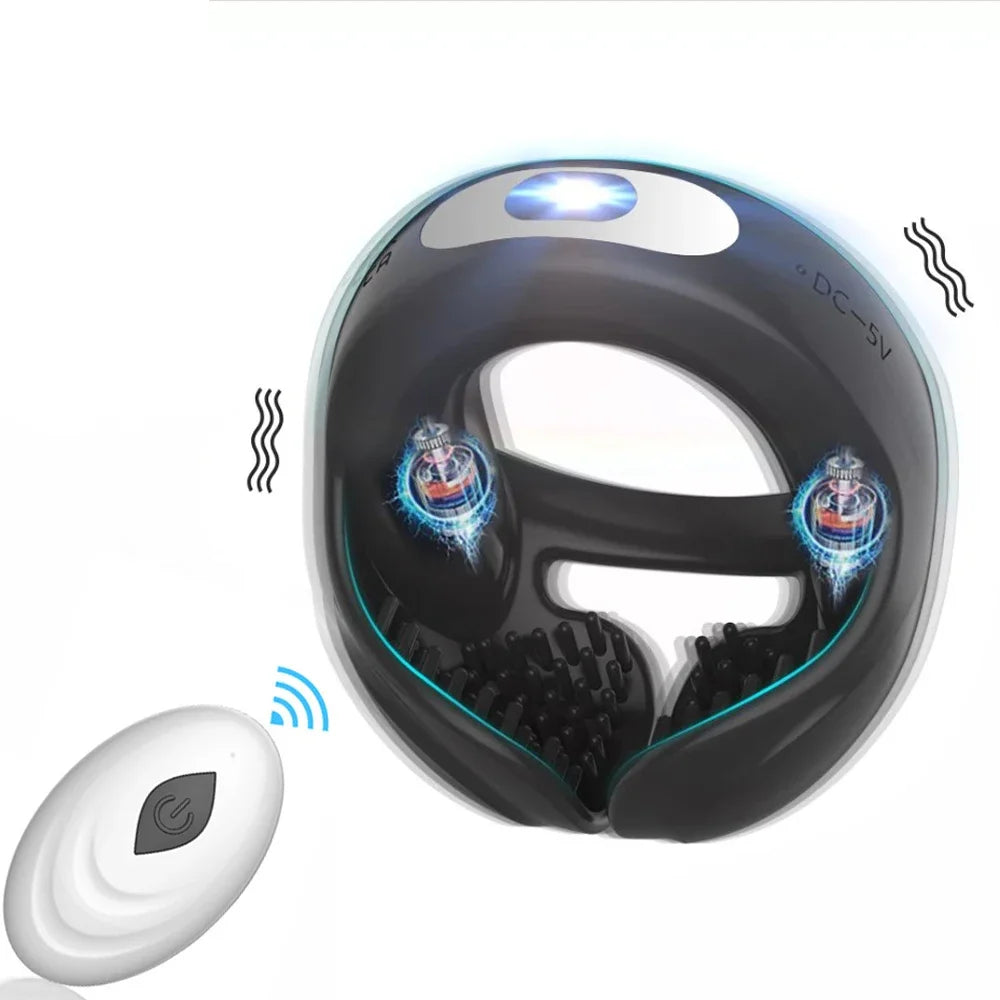 Vibrating Cock Ring Cockring Sex Toys for Men Couple Delay Ejaculation Chastity Testicles Massager Penis Vibrators for Adults 18