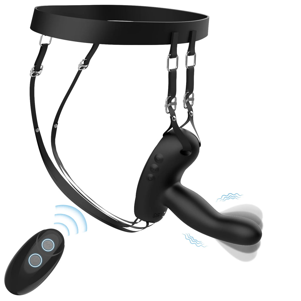 Strap On Dildo Anal Vibrator With Suction Cup Swing Prostate Massager for Men Wiggle Butt Plug Stimulator Sex Toy for Couples