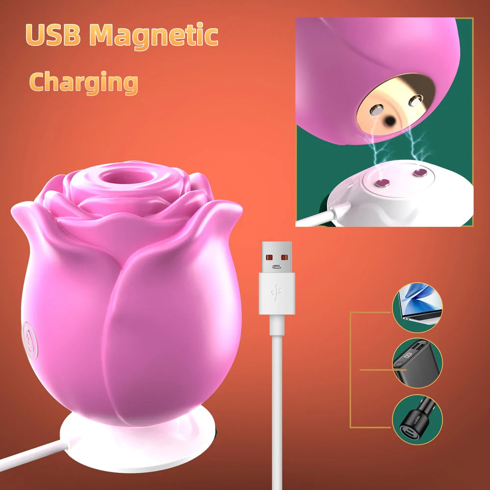 Sucking Vibrator Rose Sex Toy, Clit Sucker Nipple Stimulating Toys for ,Women Female Couples Adult Sex 10 Mind-Blowing Modes