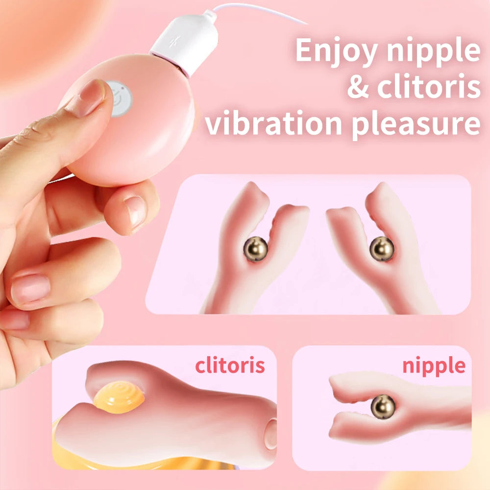 Sex Toys for Women Couple Breast Massage 10 Frequency Nipple Clamps Clitoral Clip Nipple Vibrator Nipple Clitoral Stimulation