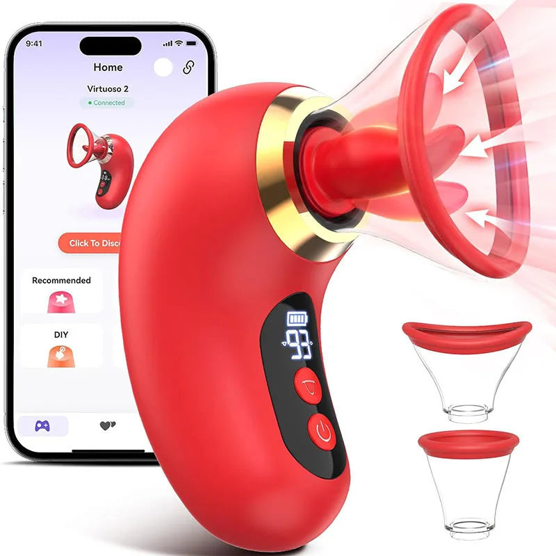 Adult Sex Toys Vibrator Masturbator  Sex Sucking Toys 3-speed Suction and 9-speed Tongue Blowing Toy SXSTQ001