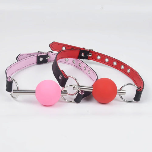 BDSM Ball Gag for Submissive Silicone Slave Throat Mouth Open Gags PU Leather Harness,Bondage Restraints,Sex Toys for Couples