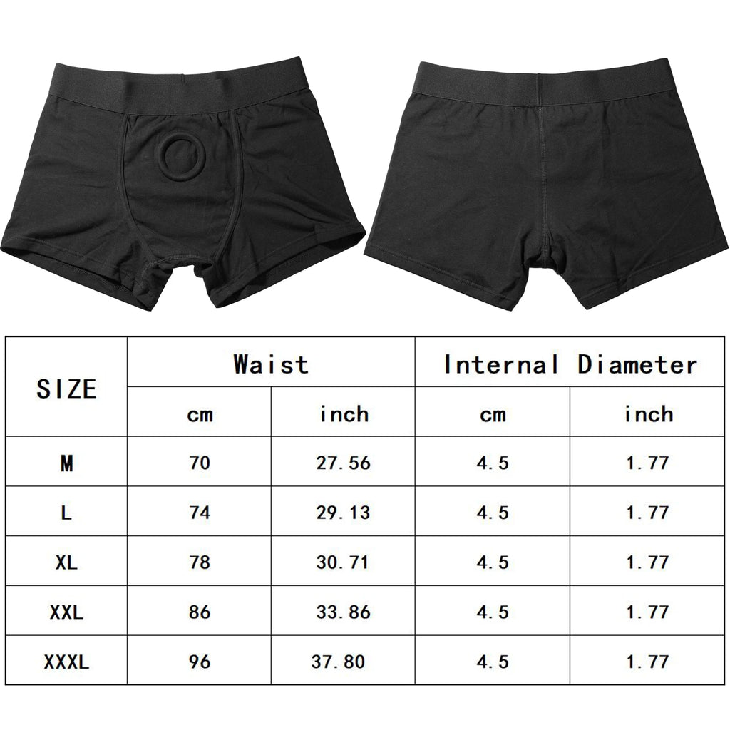 Quker Bean Black Strap On Harness Underwear Boxer Briefs Boxer Shorts