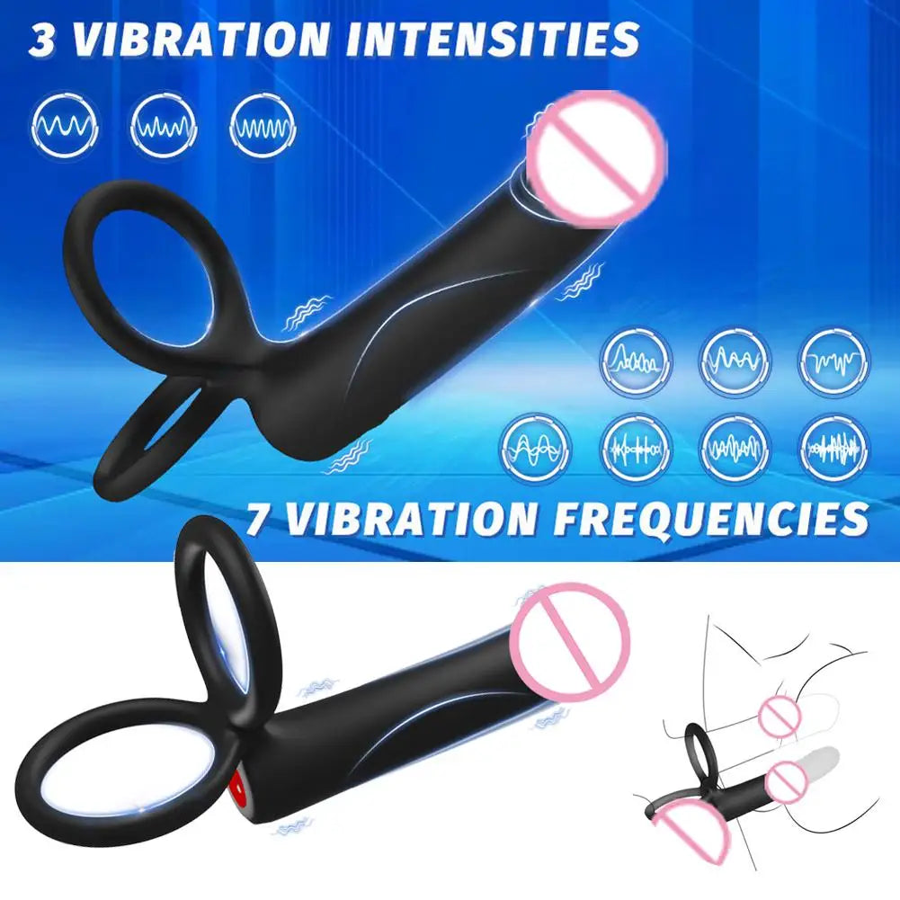 Male Woman Double Penetration Dildo Penis Vibrator Anal Plug Butt Plug Sex Ring G Spot Massager For Couples Adults Sex Toys 18+