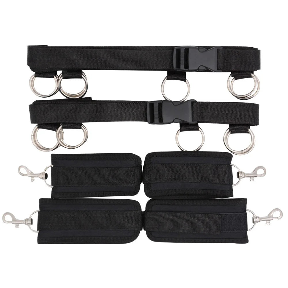 BDSM Bondage Handcuffs Sets SM Slave Bed Restraint Adult Erotic Game Sexytoys for Couples Best Bed Frame Sexually Active Couple