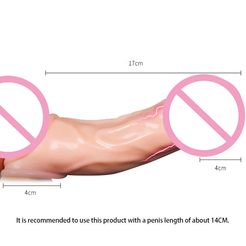 Male Cock Time Sex Toys For Men Male Organ Chastity Reusable Penis Enlargement Silicone Condoms Penis Extension Ring Sleeve