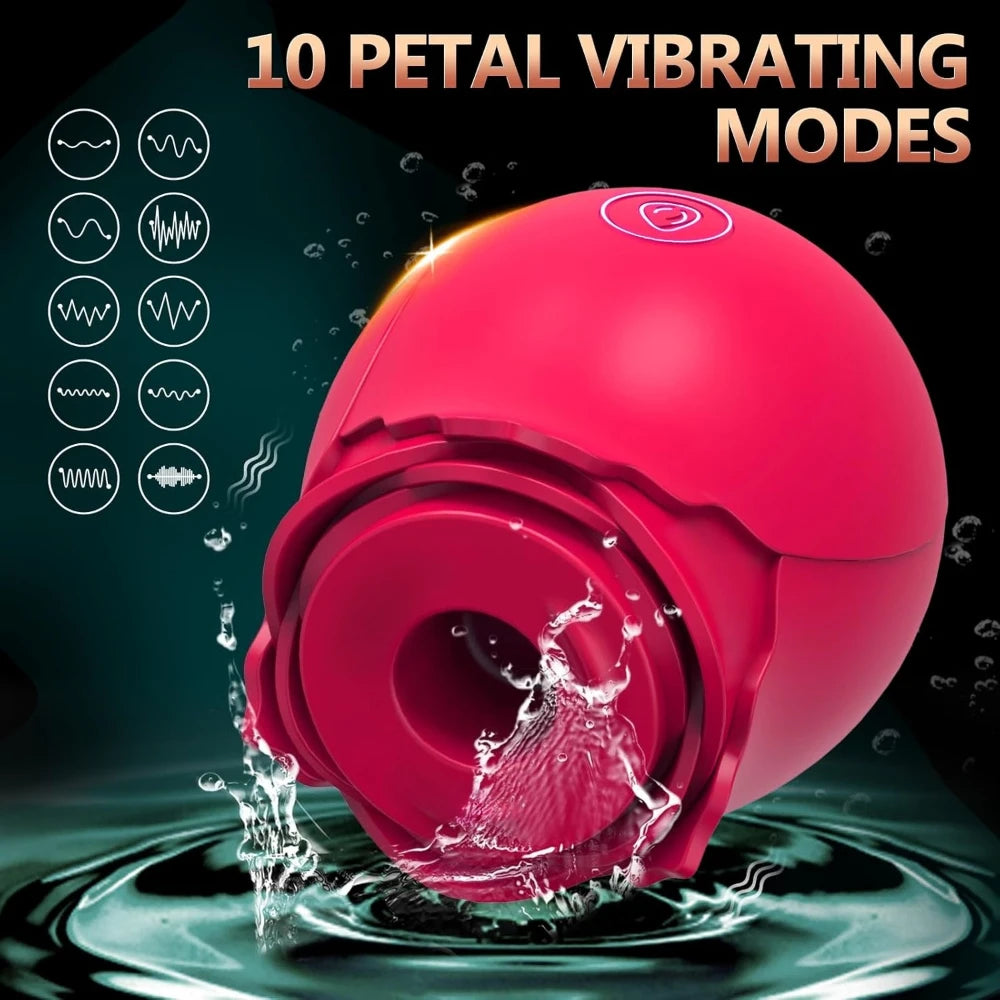 Rose Sex Toy Adult with 9 Sucking Vibrator for Women G Spot Massger Clit Nipple Sucker Vibration for Female Couples Sex Game