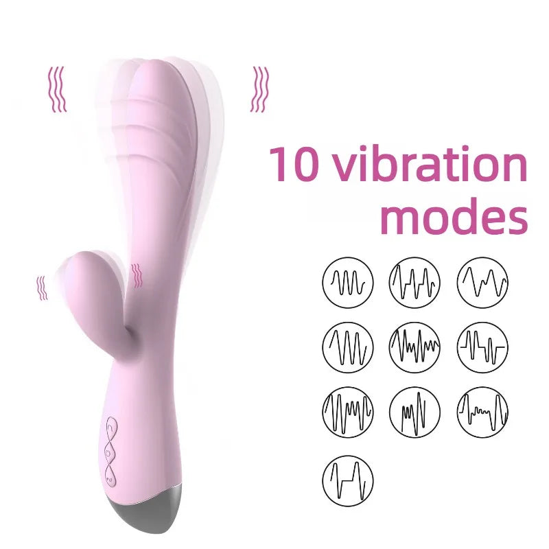 Female Massage Vibrator Sex Toys for Woman Adult Double G-Spot Bibrator Waterproof Clit Stimulator Dildo Vibrator for Adult