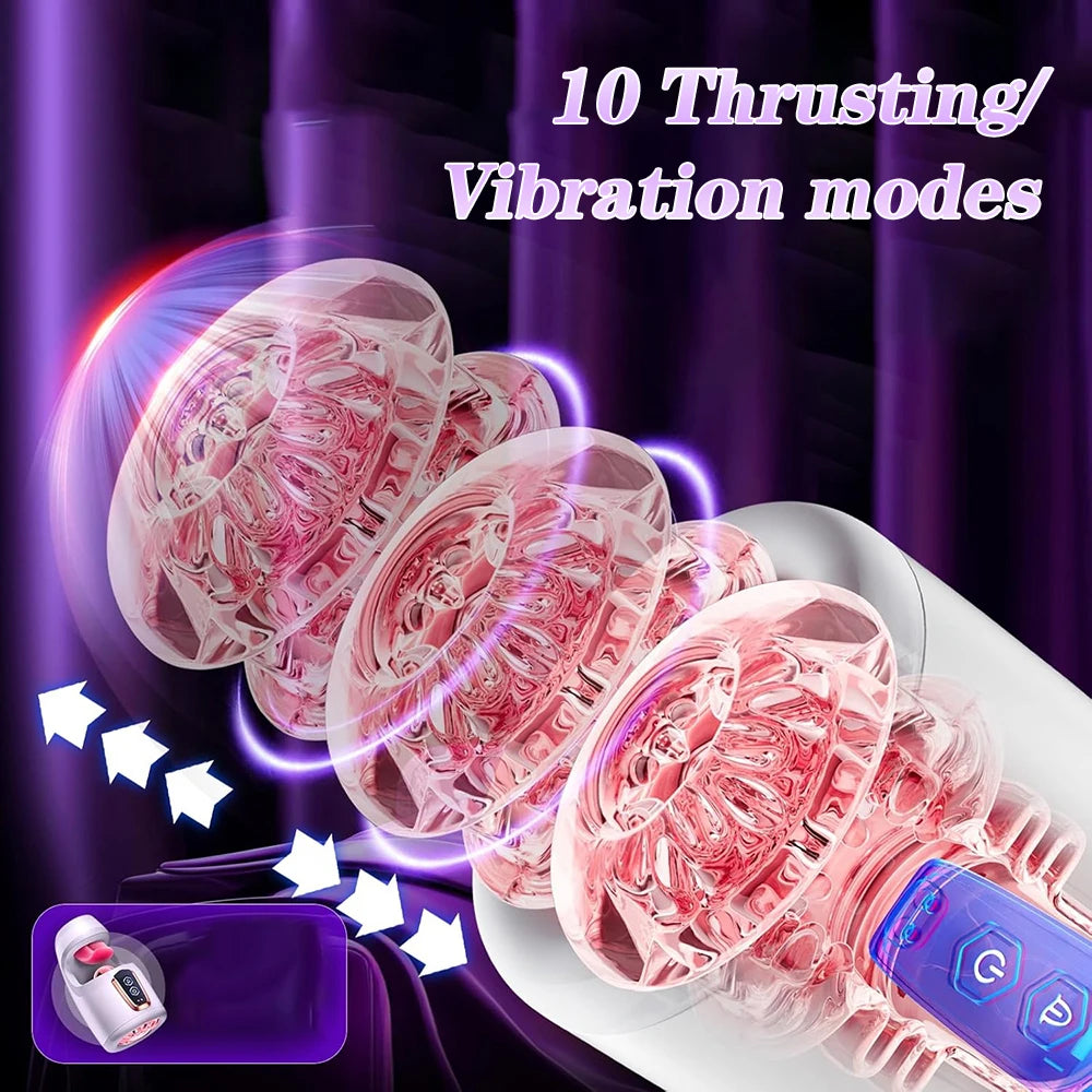 Sex Toys for Men Male Masturbator - Sex Toy with 10 Thrusting & Tongue Licking Modes Blowjob Sex Machine Stroker Penis Training