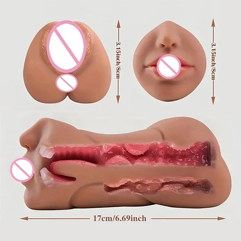 New Male Sex Toys With Sexy Mouth Realistic Vagina And Tight Anus Ass Oral Sex Doll Stroker Adult Toys Adult Supplies For Men