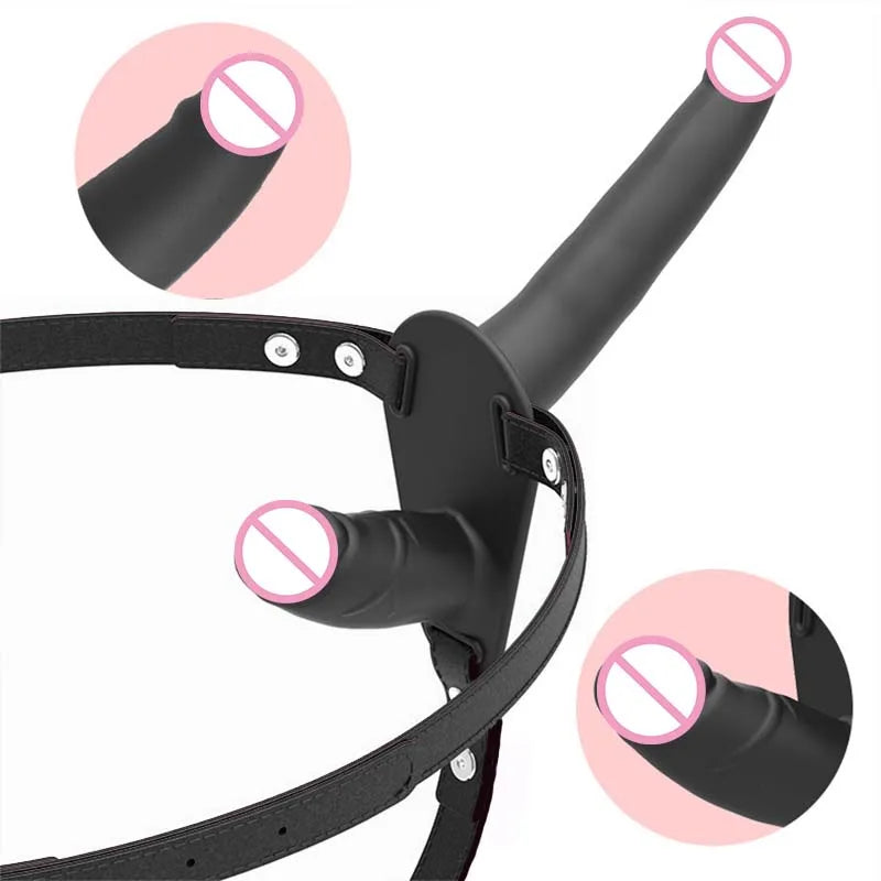 Strap On Wearable Double Penetration Cock G-Spot Dildo Panties for Lesbian Anus Vagina Massager Couples Sex Toys Adult Products