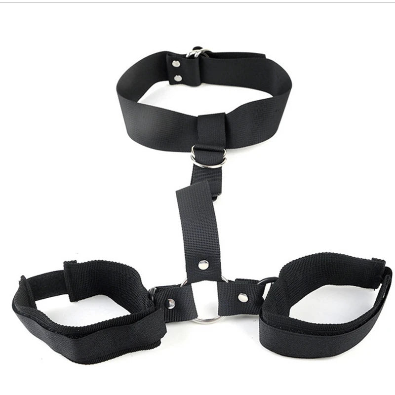 Bdsm Bondage Set Restraint Adult Game No Vibrator Handcuff Neck Collar Wrist Mouth Gag Strap Fetish Sex Toys For Woman Couples