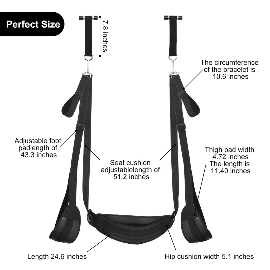 BDSM Upgraded Door Hanging Sex Swing Sex Toys Soft Slings Sex Furniture Fetish Bandage Restraints Adult Sex Swing SM Games