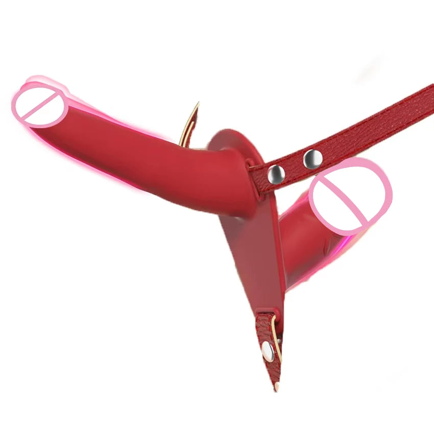 Strap-On Vibrating Dildo Adjustable Harness Vibrator with 10 Vibration Modes Wearable Harness Sex Toy for Female Couple Lesbians