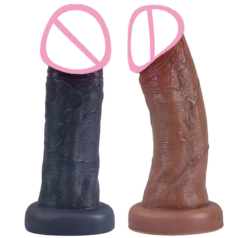 Realistic Dildos Dark Big Glans Soft Penis Dick Adults Vagina Anal Sex Toys Cock Suction Cup Faloimetaor Sexyshop For Women Man