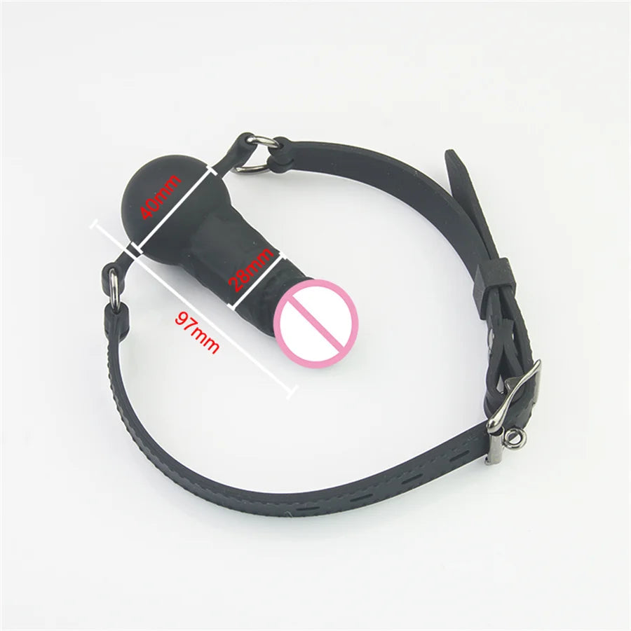 BDSM Bondage Dildo Fetish Double Ended Gagging Mouth Sex Toys For Couples Medcial Silicone Adult Game Open Mouth Oral Dildo Gag