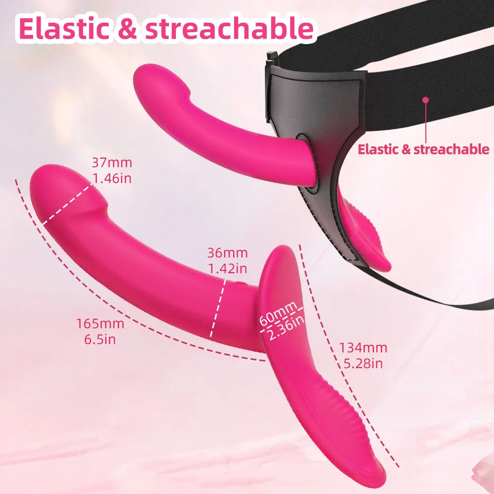 Strap-On Vibrating Dildo Adjustable Harness Vibrator with 10 Vibration Modes Wearable Harness Sex Toy for Female Couple Lesbians