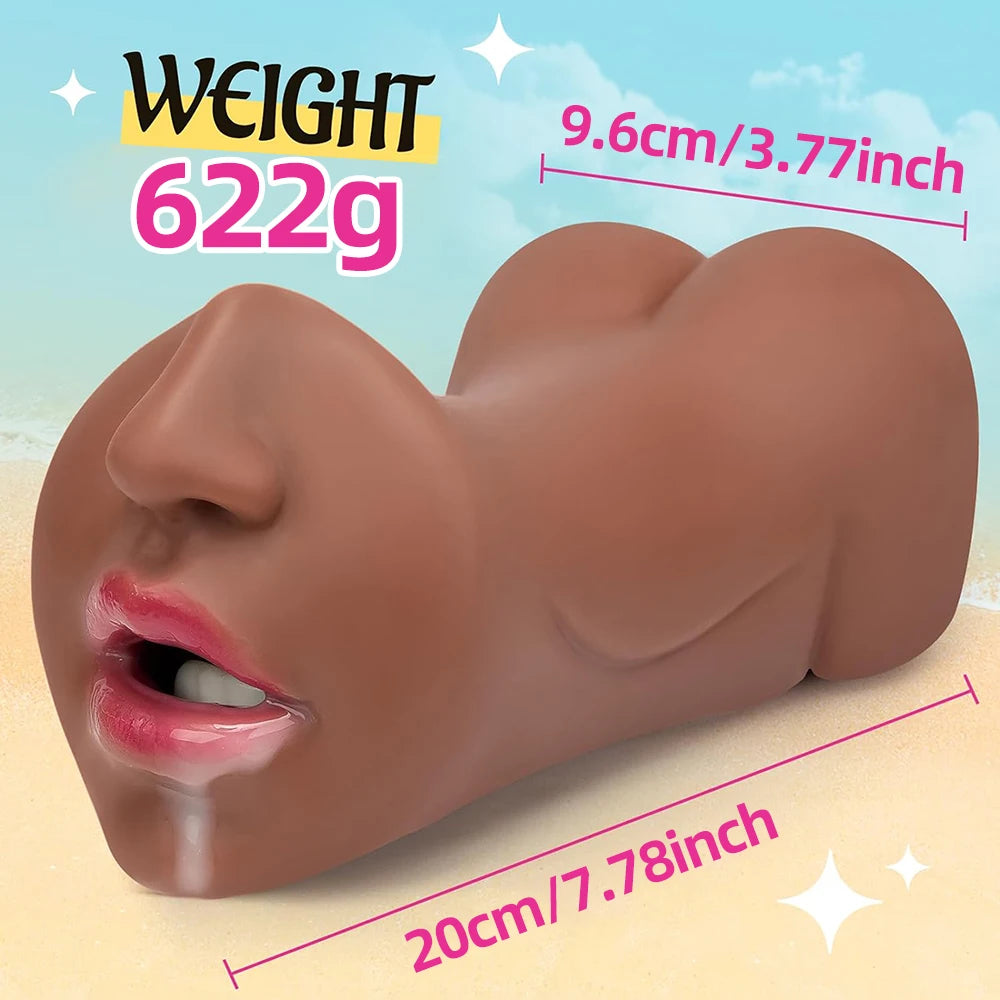3 IN 1 Sex Toys Masturbation For Men Deep Throat Artificial Real Pussy Oral Male MasturbatorBlowjob Realistic Rubber Vagina