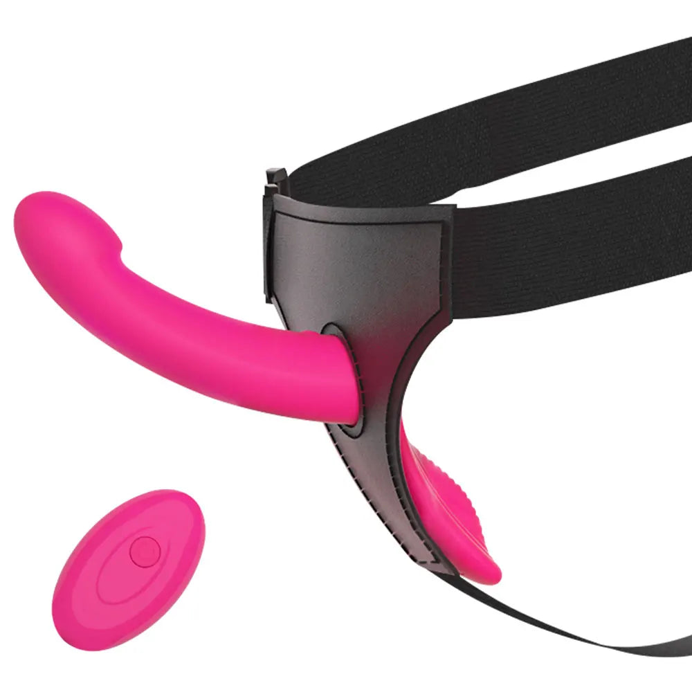 Strap-On Vibrating Dildo Adjustable Harness Vibrator with 10 Vibration Modes Wearable Harness Sex Toy for Female Couple Lesbians