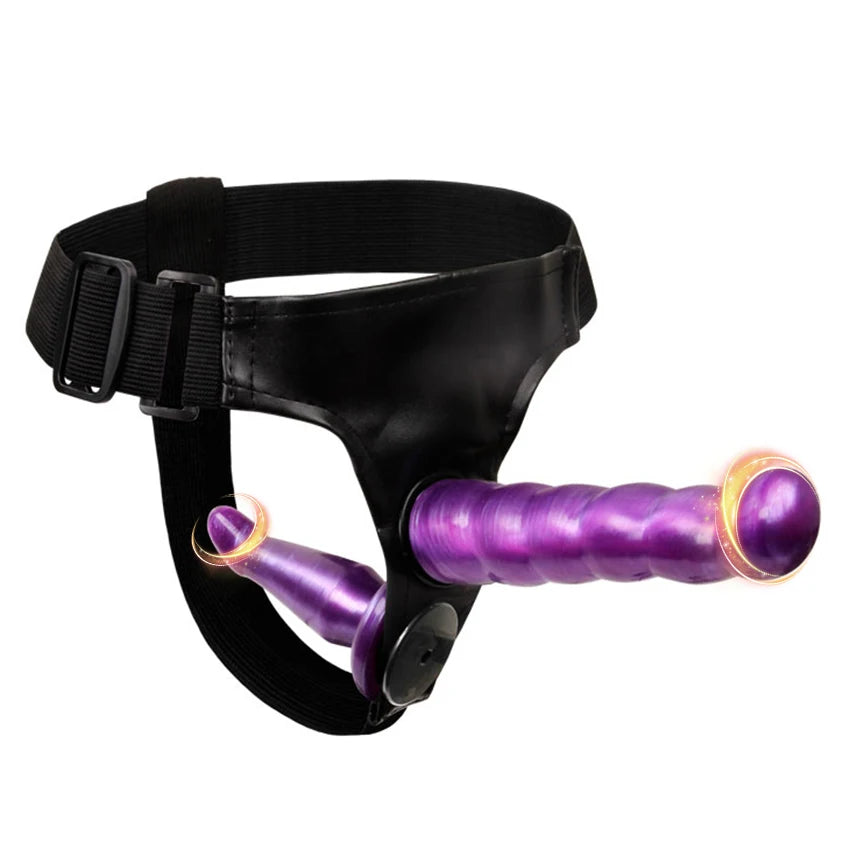 Strap On Wearable Penis Double-Ended G-Spot Dildo for Lesbian Soft Silicone Vagina Anus Massager Couples Sex Toys Adult Products