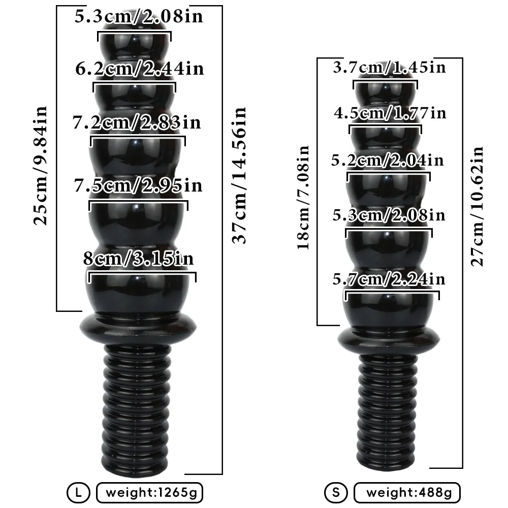 Dual-Use Five-Beaded Anal Plug Enormous Smooth PVC Dildos Sex Toy G-Spot Butt Masturbator SM Dilator Adult Product for Men Women